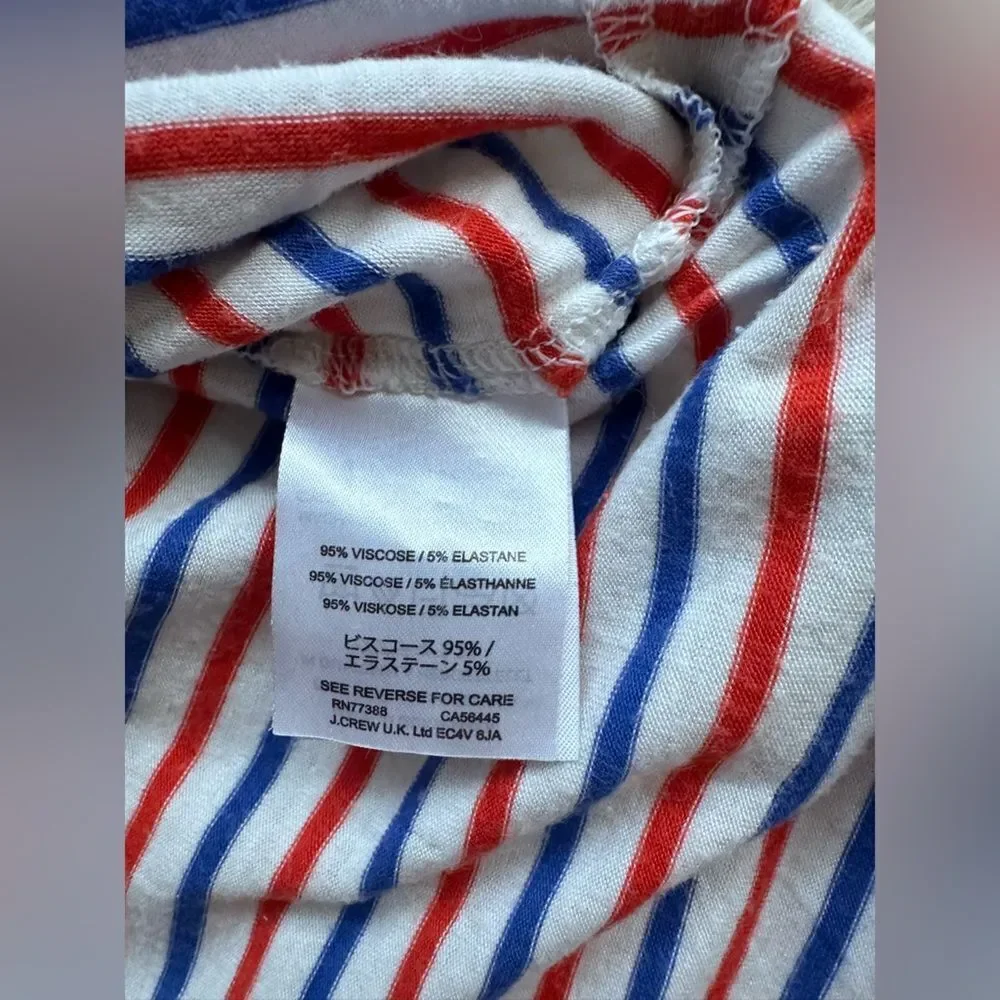 J. Crew Striped Short Sleeve Tee - Red, Blue, White